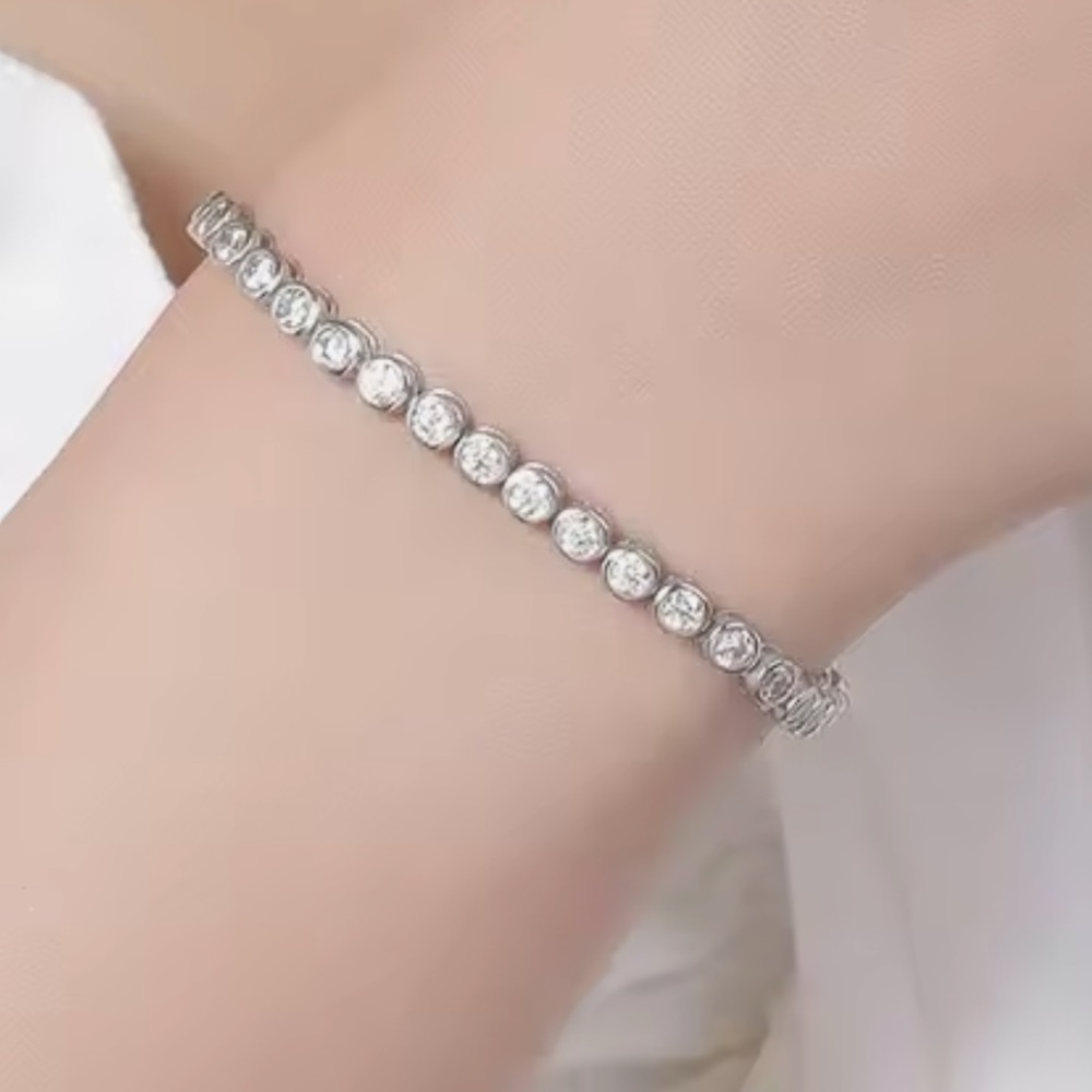 18k 6ct Bezel Tennis Bracelet